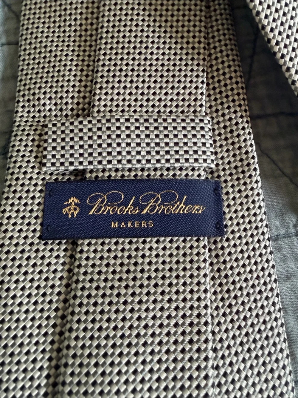 Brooks Brothers Blue Floral Dot Silk Tie & Beige Textured Silk Tie